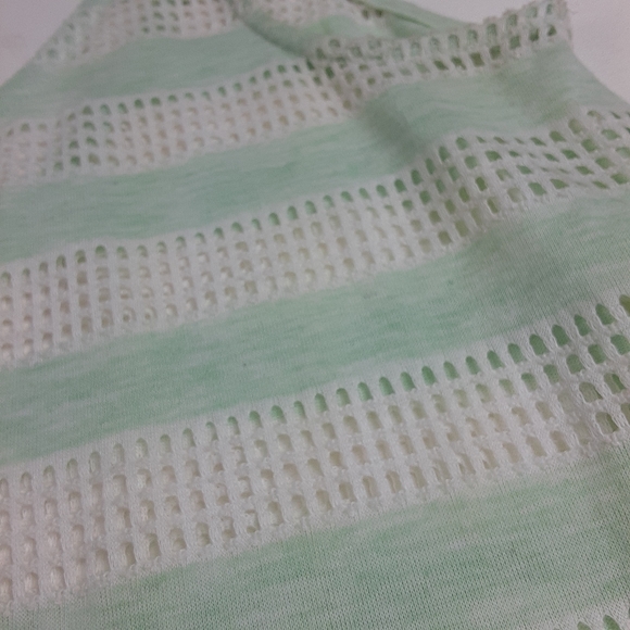 BCBGeneration Stripe Cropped Mesh Tank Top - Picture 3 of 14